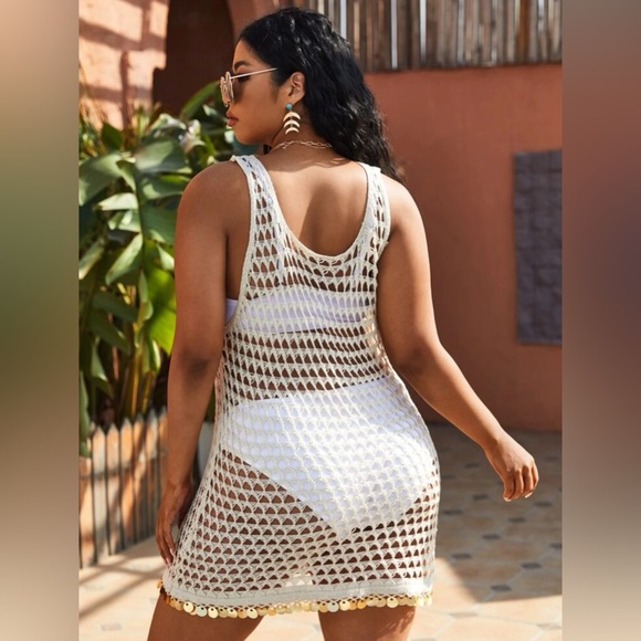 Plus Crochet Hollow-out Cover Up WITHOUT Bikini - Picture 2 of 4